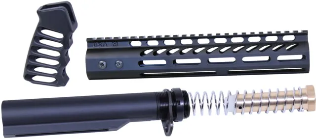 Guntec USA AR-15 10in Pistol Brace Build Kit With Milspec Buffer Tube Anodized Black