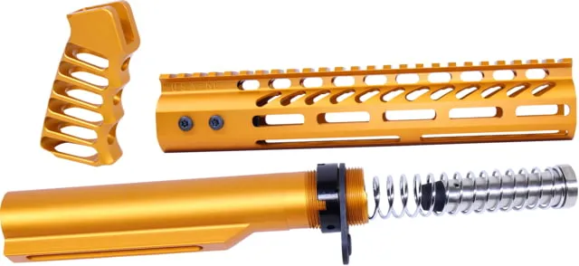 Guntec USA AR-15 10in Pistol Brace Build Kit With Milspec Buffer Tube Anodized Orange