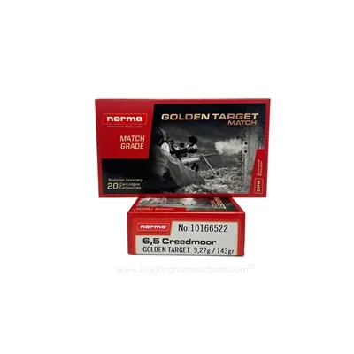 Match Ammo 6.5 Creedmoor 143gr Hollow Point Boat Tail - 6.5mm Creedmoor 143gr Golden Target 20/Box