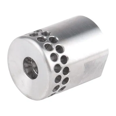 Short Muzzle Brake 30 Caliber 5/8-24 SS Silver