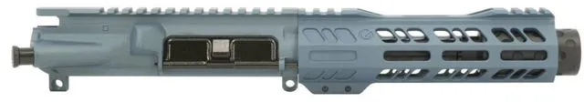 Grid Defense Complete Upper Receiver 9mm 9x19 Para 5.5 inch 4150 Light HBAR Barrel 1-10 Twist 7 inch Octagon M-LOK Rail Dimpled Flash Can Blue