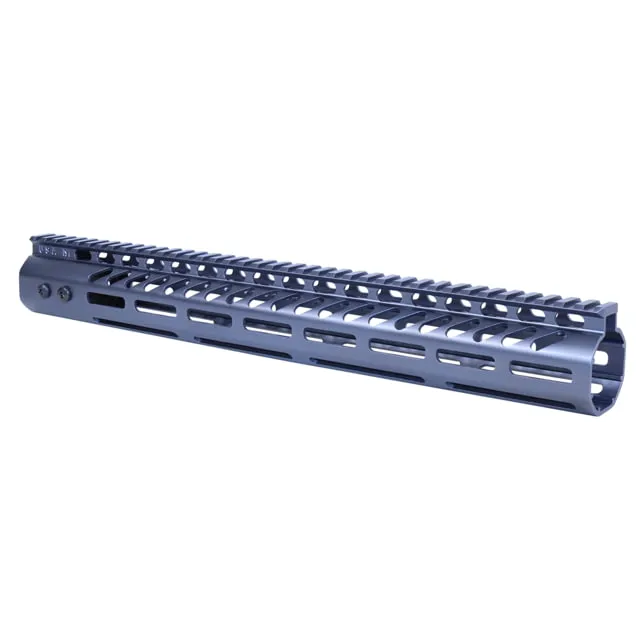 Guntec USA .308 Caliber Ultra Lightweight Thin M-LOK System Free Floating Handguard w/Monolithic Top Rail 15in Anodized Grey
