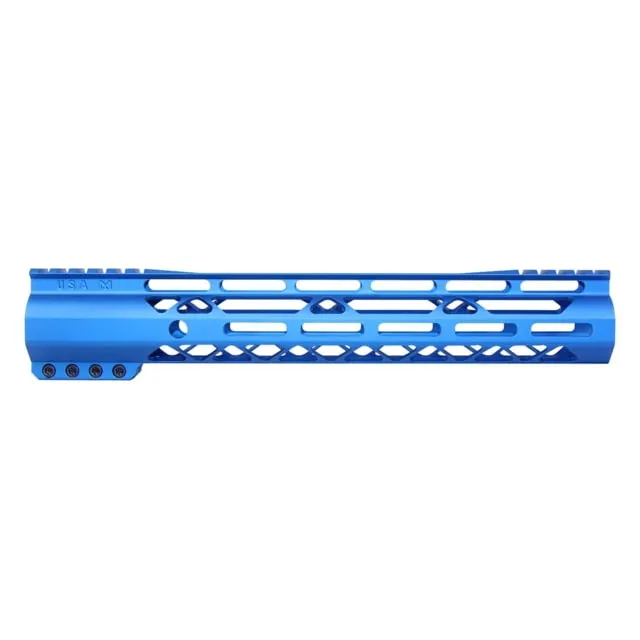 Guntec USA AIR-LOK Series M-LOK Compression Gen 2 Free Floating Handguard w/Monolithic Top Rail 12in Blue