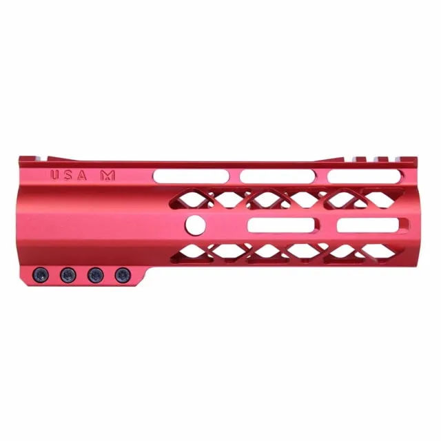 Guntec USA AIR-LOK Series M-LOK Compression Gen 2 Free Floating Handguard w/Monolithic Top Rail 7in Red
