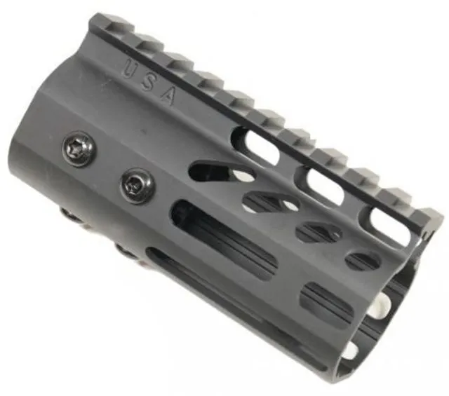 Guntec USA Ultra Lightweight Thin M-LOK Free Floating Handguard w/Monolithic Top Rail 4in Black