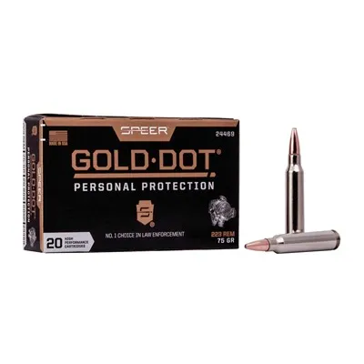 Gold Dot 223 Remington 75gr Gold Dot Soft Point 20/Box