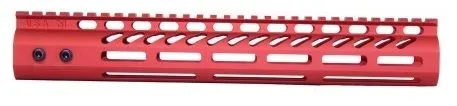 Guntec USA Ultra Lightweight Thin M-LOK Free Floating Handguard w/Monolithic Top Rail 12in Red
