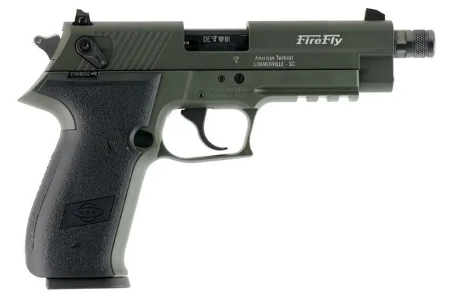 GSG Firefly .22LR 4.9” Barrel Green Pistol with Threaded Barrel - GERG2210TFFG