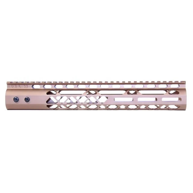 Guntec USA Air Lite M-LOK Free Floating Handguard w/ Monolithic Top Rail 12 in Anodized Bronze