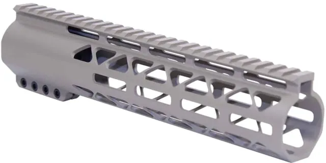 Guntec USA AR-308 10in Air-Lok Series M-LOK Compression Free Floating Handguard w/ Monolithic Top Rail Flat Dark Earth