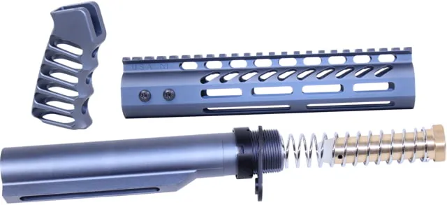 Guntec USA AR-15 9in Pistol Brace Build Kit With Milspec Buffer Tube Anodized Grey