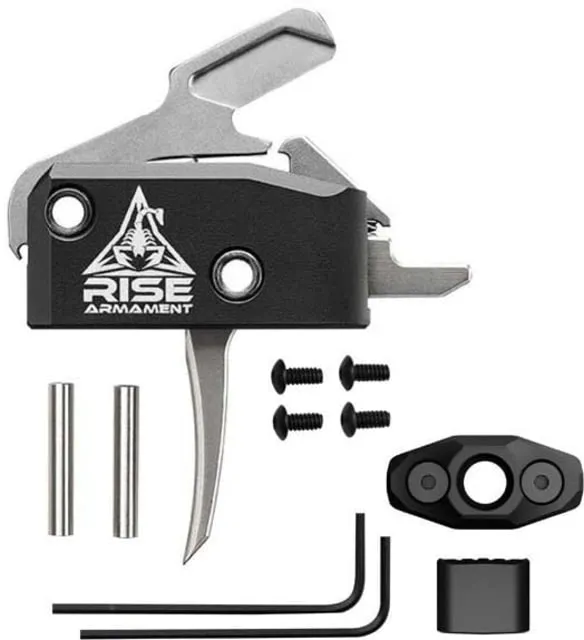 OpticsPlanet Exclusive RISE Armament RA-434 High Performance Trigger Single Stage System 3.4lb Pull Weight Silver