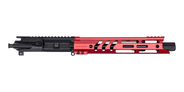 PSA AR-15 10.5" 5.56 NATO 1/7 Nitride LSA 11" Hex Ravage No CH or BCG, Red