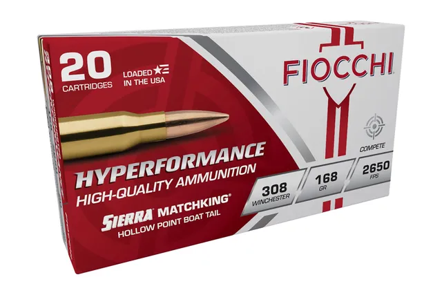 Fiocchi Hyperformance .308 Win 168gr BTHP Match King Ammo, 20rds