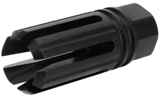 Tacfire 1/2-28 6-Prong Flash Hider Muzzle Brake, .223 Rem/5.56, Nitride Black