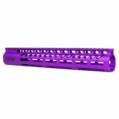 Guntec USA 12in Ultra Lightweight Thin M-LOK System Free Floating Handguard With Monolithic Top Rail Anodized Purple