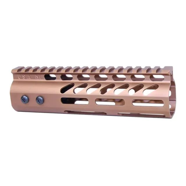 Guntec USA Ultra Lightweight Thin M-LOK System Free Floating Handguard w/Monolithic Top Rail 7in Bronze