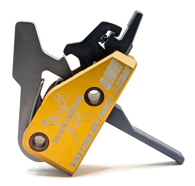 Ballistic Engineering Accurized DMR 2-Stage AR Trigger 2 lb Straight Yellow