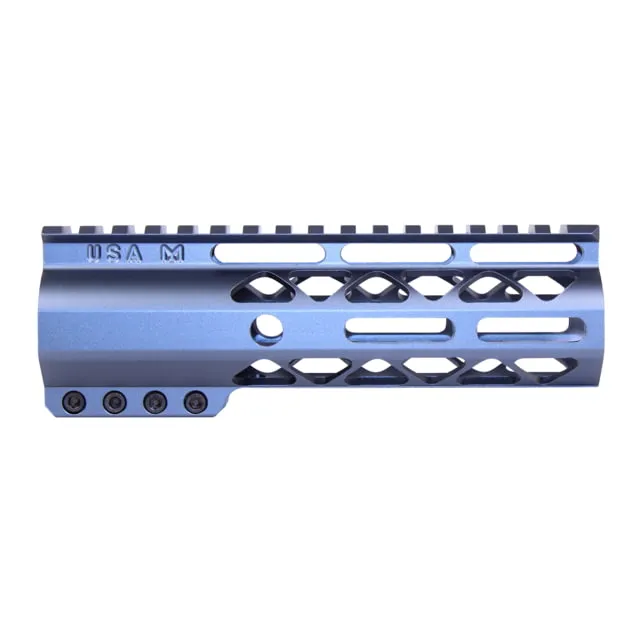 Guntec USA AIR-LOK Series AR-15 M-LOK Compression Free Floating Handguard w/ Monolithic Top Rail 6.75in Anodized Grey