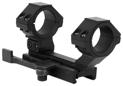NcStar AR-15 30mm or 1" Aluminum 1-Piece Quick Release Adjustable Scope Mount, Anodized Black