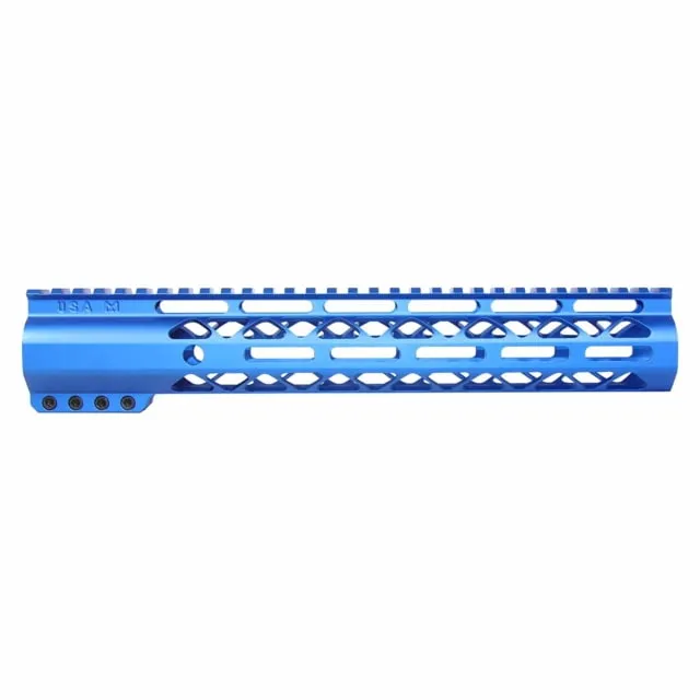 Guntec USA AirLok Series M-LOK Compression Free Floating Handguard w/Monolithic Top Rail 12in Blue