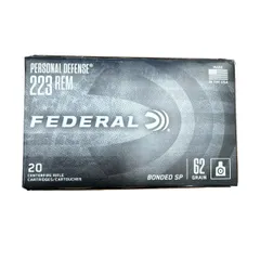 Federal TCB223SP Personal Defense .223 Remington 62 Grain Bonded Soft Point (BSP) Ammo, 20 Rounds