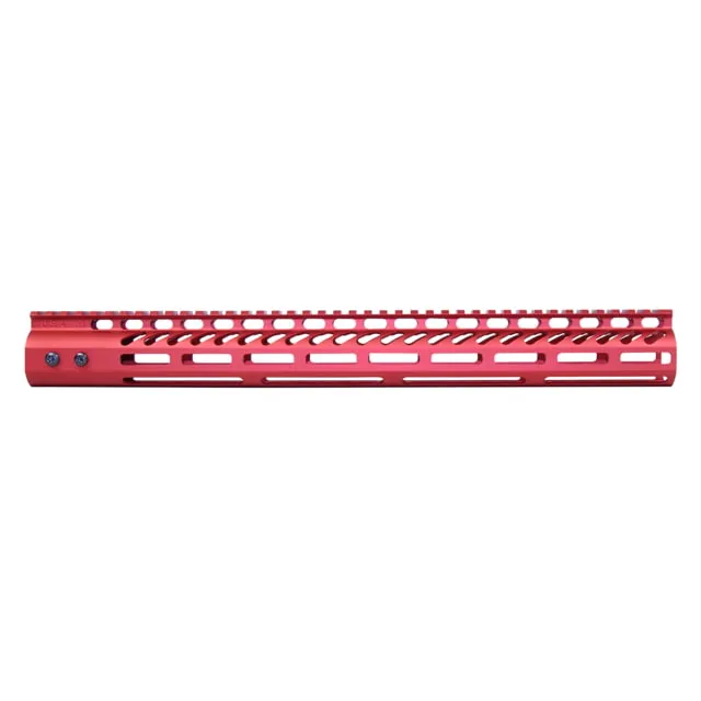 Guntec USA 16.5" Ultra Lightweight Thin M-LOK System Free Floating Handguard w/ Monolithic Top Rail Anodized Red
