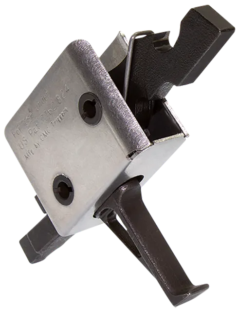 CMC Triggers Single-Stage Drop-in Large Pin Flat Trigger for Mil-Spec AR-15, AR-10 Style Rifles, Black/Silver