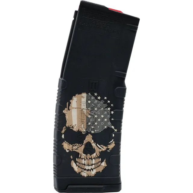 Black Rain Ordnance Skull with Flag 30rds 5.56x45mm/.223 Remington, Black/Tan