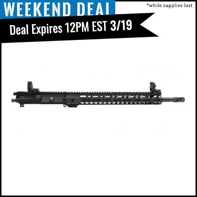 PSA 18" Rifle Length .223 Wylde 1/7 Nitride 15" Lightweight M-LOK Upper w/ MBUS Sight Set, BCG, & CH