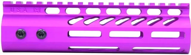 Guntec USA AR-15 7in Ultra Lightweight Thin M-LOK Free Floating Handguard w/ Monolithic Top Rail Anodized Purple