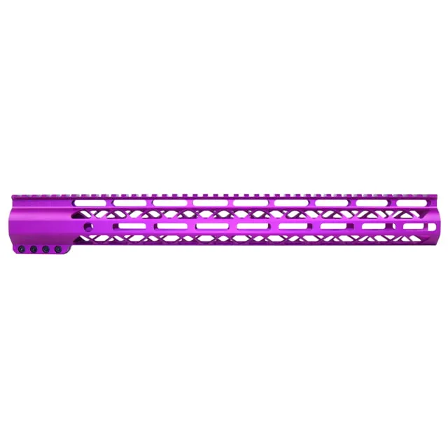 Guntec USA 16.5in AIR-LOK Series M-LOK Compression Free Floating Handguard w/ Monolithic Top Rail Anodized Purple