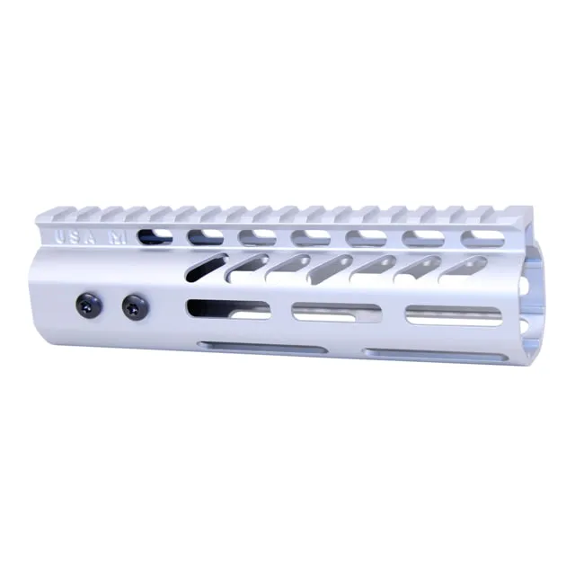 Guntec USA .308 Caliber Ultra Lightweight Thin M-LOK System Free Floating Handguard w/Monolithic Top Rail 7in Anodized Clear