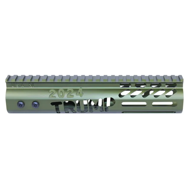 Guntec USA Trump Series Limited Edition M-LOK System Free Floating Handguard w/ Monolithic Top Rail 9in Anodized Green