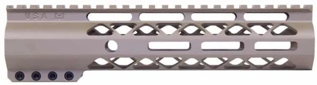 Guntec USA AR-15 9in Air-Lok Series M-LOK Compression Free Floating Handguard w/ Monolithic Top Rail Flat Dark Earth