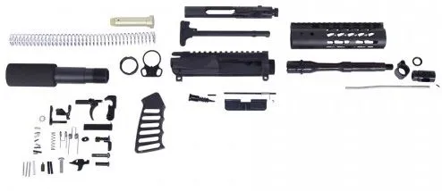 Guntec USA AR-15 5.56 Complete Ultralight Series Pistol Kit No Lower Black