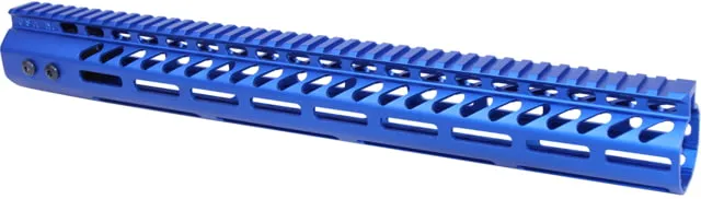 Guntec USA Ultra Lightweight Thin M-LOK Free Floating Handguard w/ Monolithic Top Rail .308 Caliber 16.5in Anodized Blue