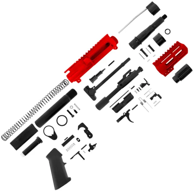 ABC RIFLE COMPANY AR-15 7.62x39mm Micro Pistol Build 5in Barrel 4in M-LOK Handguard Upper Receiver Red