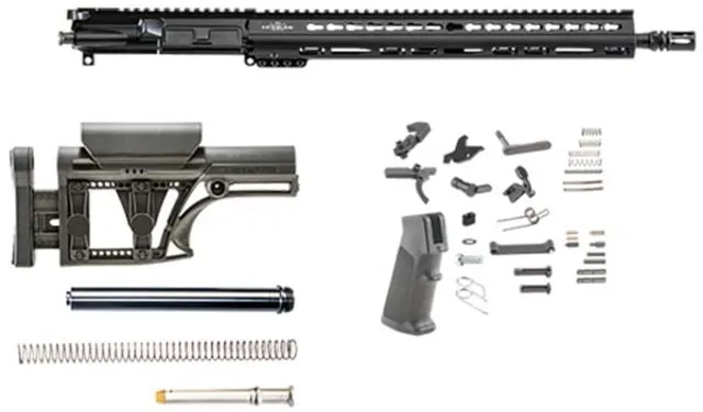 Luth-AR 16 in Light Weight 1-7 kit minus Lower Receiver w/fixed stock KeyMod Black Rifle
