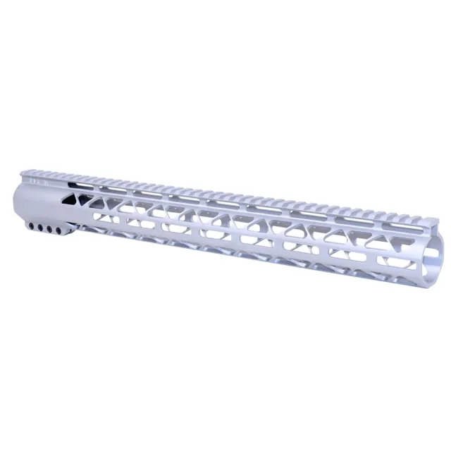 Guntec USA 16.5in AIR-LOK Series M-LOK Compression Free Floating Handguard With Monolithic Top Rail .308 Cal Anodized Clear