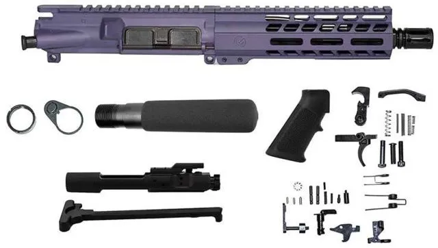 Ghost Firearms Upper Receiver Pistol Lower Parts Kit .300 Blackout 7.5in Pistol Moly Barrel 1-8 Twist 7in M-LOK Free Float Hand Guard A2 Flash Hider