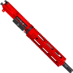 ABC RIFLE COMPANY AR-15 .300 AAC Blackout Pistol 10in Quadrail Handguard Complete Upper Receiver w/BCG And Charging Handle Red