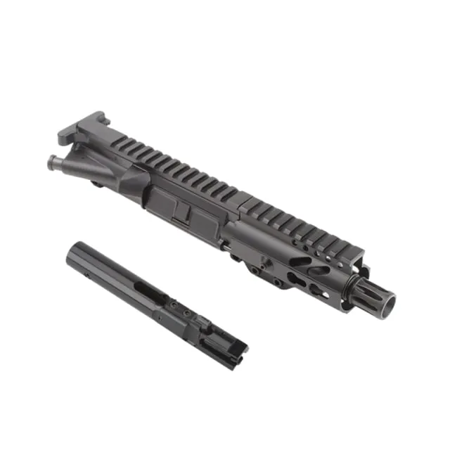 Tiger Rock Complete Upper Receiver AR 9mm 4.5in Pistol Length 1-10 Twist Super Slim KeyMod Handguard Black Nitride Finish Black Large