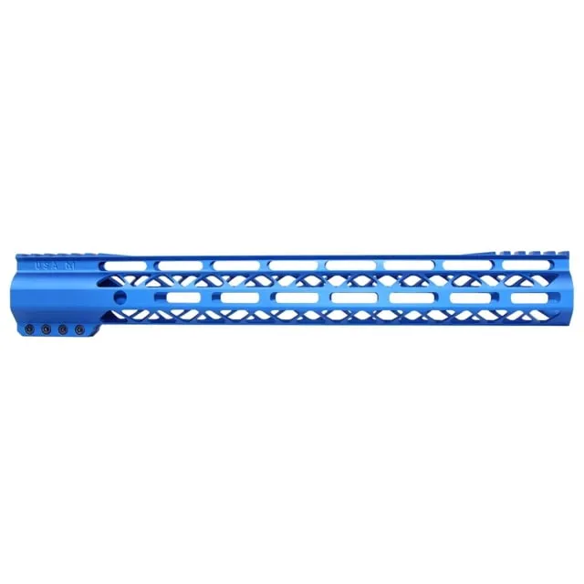 Guntec USA AIR-LOK Series M-LOK Compression Gen 2 Free Floating Handguard w/Monolithic Top Rail 15in Blue