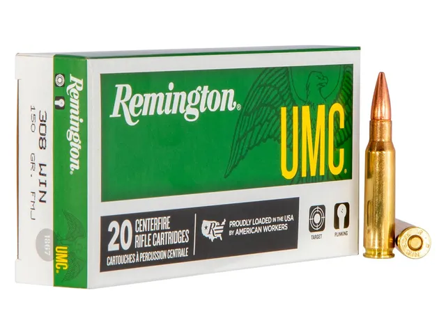 Remington UMC 150gr FMJ 308 Win Ammo, 20 rds