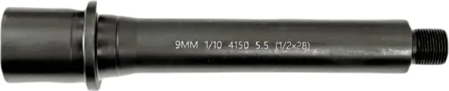 Lead & Steel AR-9 9mm Threaded AR Barrel 5.5in Straight Blowback 1-10 Twist 1/2x28 Nitride Black