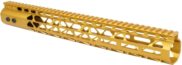 Guntec USA Air Lite M-LOK System Free Floating Handguard With Monolithic Top Rail 15in Anodized Gold
