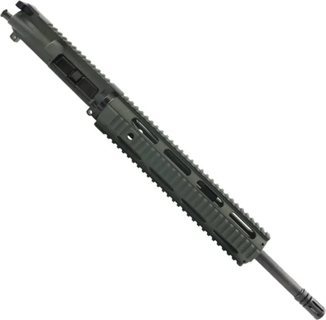 ABC RIFLE COMPANY AR-15 5.56x45mm NATO 16in Barrel 12in Quad Rail Upper Receiver 1-8 Twist 1/2x28 A2 Style Muzzle Brake Nitride Cerakote Olive Drab