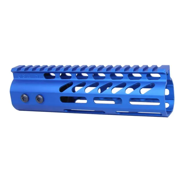 Guntec USA Ultra Lightweight Thin M-LOK System Free Floating Handguard w/Monolithic Top Rail 7in Blue