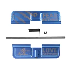 Tiger Rock AR-15 Dust Cover w/ Fear Nothing and Love Everything Engraving Blue Small